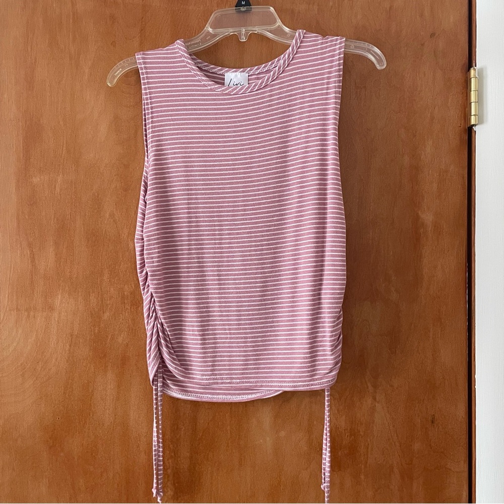 Striped Pink Sleeveless Top
